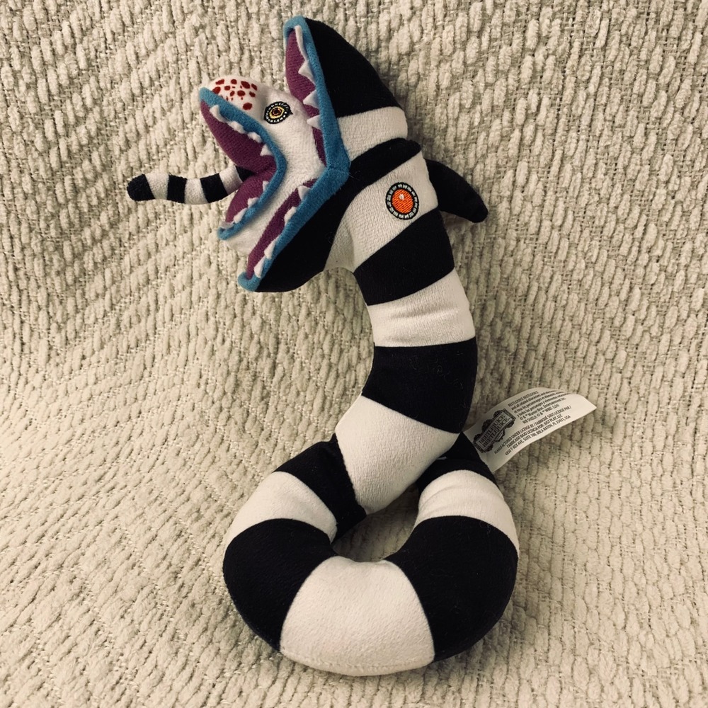 Just Play Beetlejuice Sandworm Plush Black‎ White Striped Movie Horror Halloween